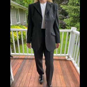 Ralph Lauren Charcoal Grey Pinstripe Wool Suit